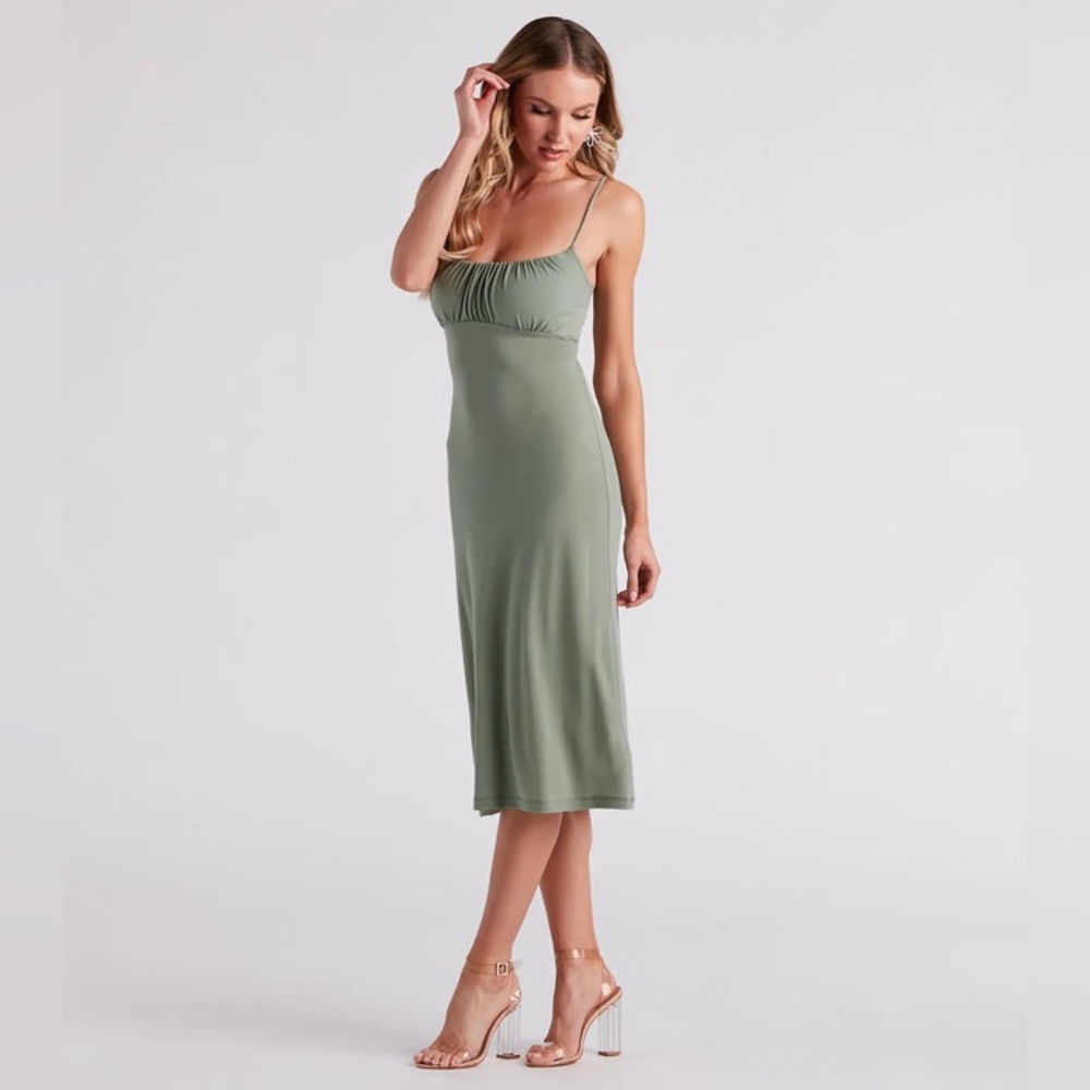 Windsor Sage Green Midi Dress
